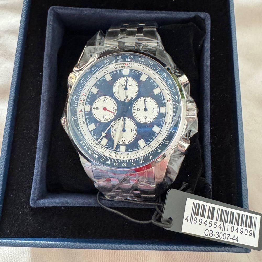 NWT Cortebert Porter Cobalt Blue watch with silver band